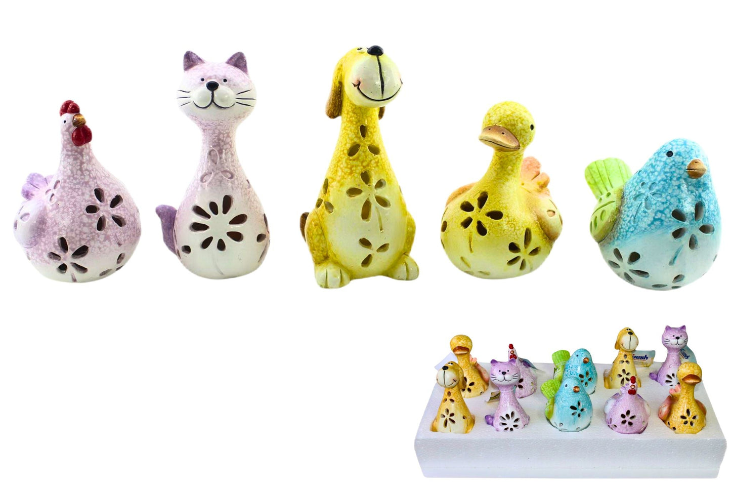 Polyresin Animials 14cm 5 Asstd PDQ