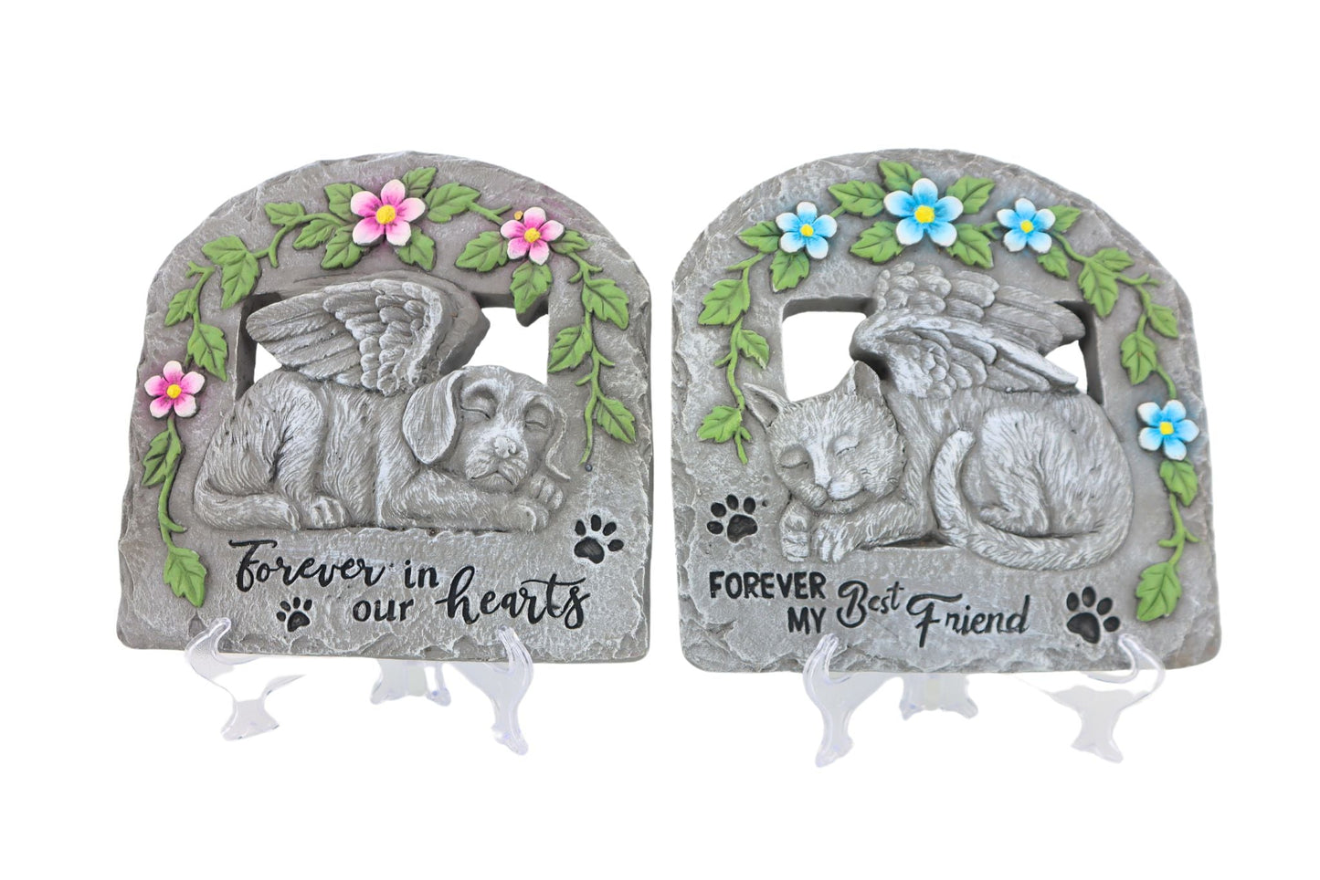 Cement Pet Memorial Stone 25.4x3.5x26cm 2 Asstd