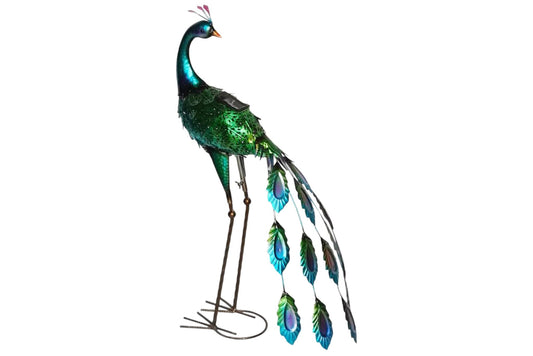 Metal Decoration Peacock w/Solar 42.5x78.5cm
