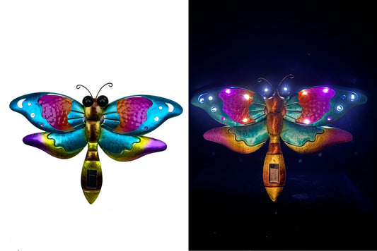 Wall Hanging Dragonfly w/Solar Lights 44x28cm