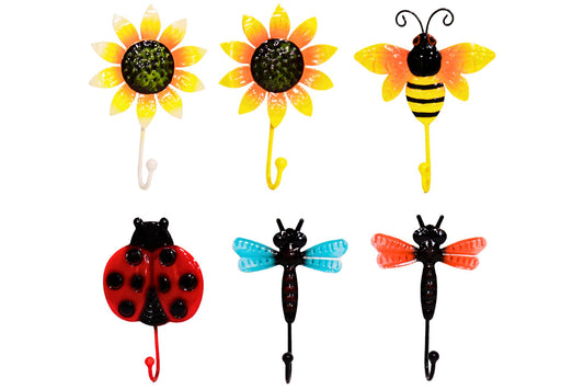 Single Decorative Metal Wall Hook 6 Asstd