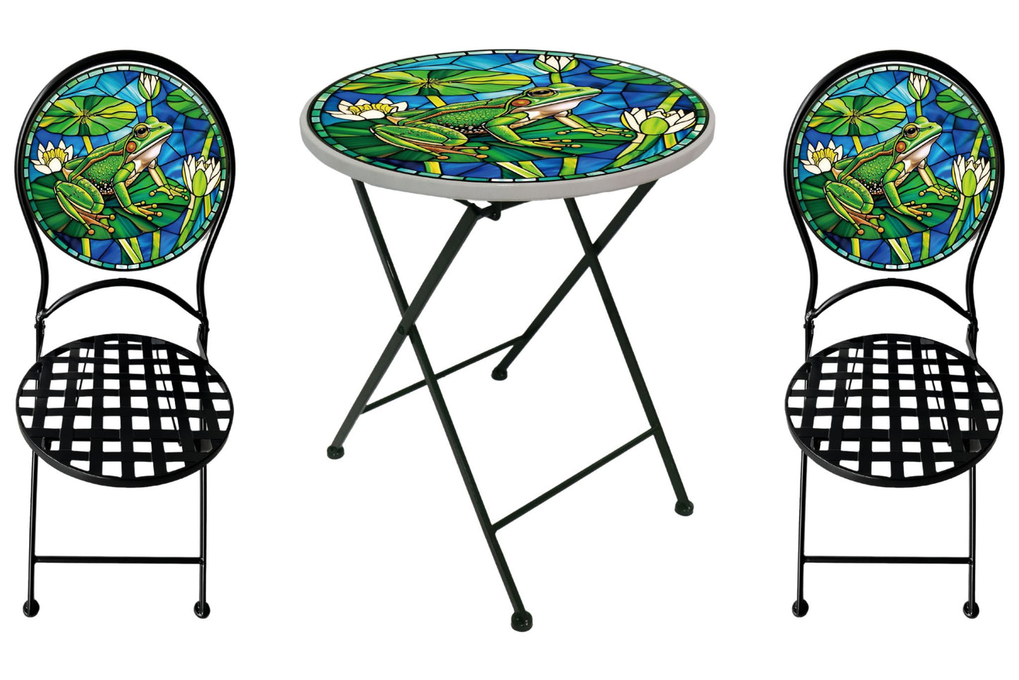 Metal Table & Chair Set Printed Frog