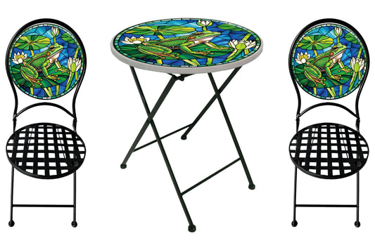 Metal Table & Chair Set Printed Frog