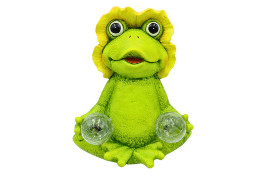 MGO Decor Statue Solar Frog Meditate 32.4x24.4x38.2cm 3505g