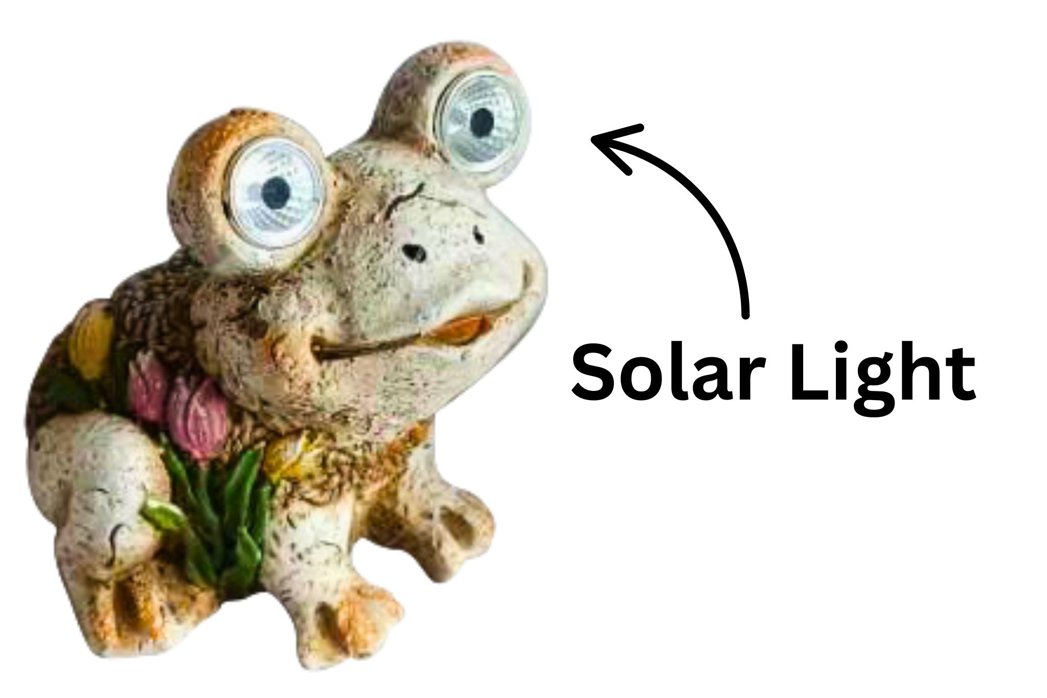 Solar Motion Frog Resin Frog Decoration w/Solar Eyes 18x18cm – RC Direct Import