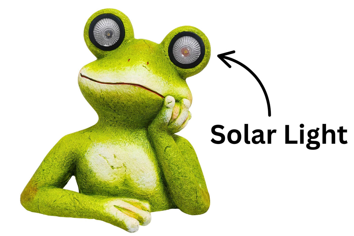 Solar Motion Frog MGO Statue Frog w/Solar Eyes 30x30cm – RC Direct Import
