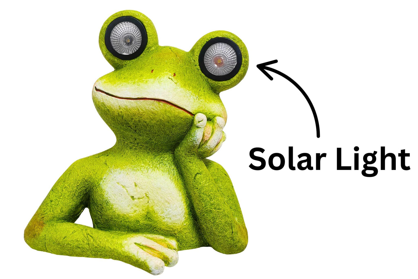 MGO Statue Frog w/Solar Eyes 30x30cm