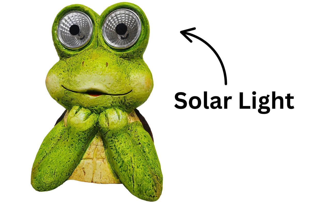 Solar Motion Frog Ceramic Frog Decoration Solar 12x16.5cm – RC Direct Import