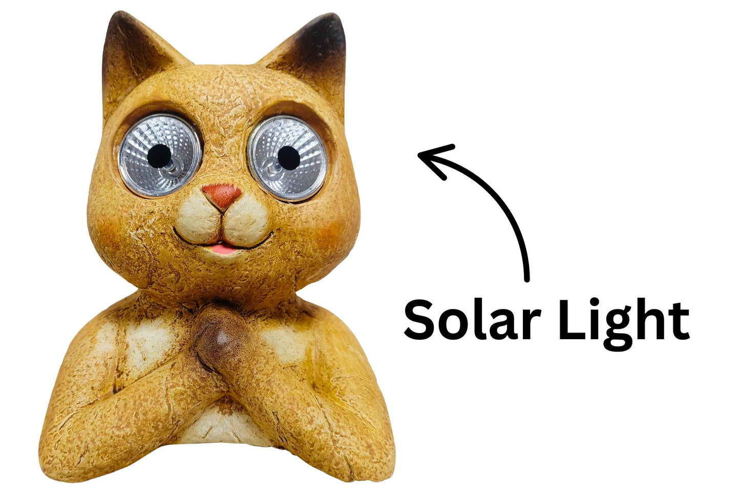 Ceramic Cat Decoration Solar 14x17.5cm