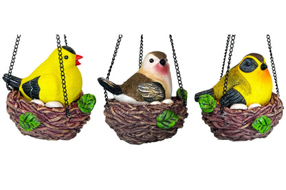 Hanging Bird Nest w/Sensor Sound B/O 34x14cm 3 Asstd