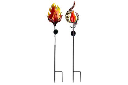 Solar Burning Flame Stake 90x18cm 2 Asstd PDQ