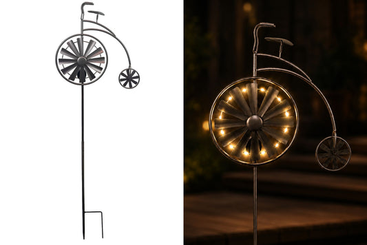 Metal Garden Spinner Bike w/Solar Light 160x49cm