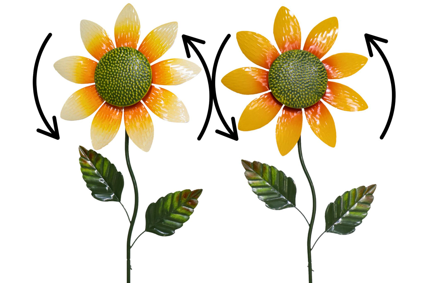 Metal Spinning Sunflower Garden Stake 114cm 2 Asstd