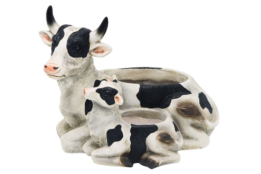 Resin Planter Dual Cow 26x23x19cm