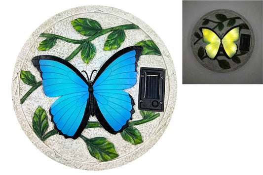 Resin Stepping Stone Butterfly w/Solar Light 26cm