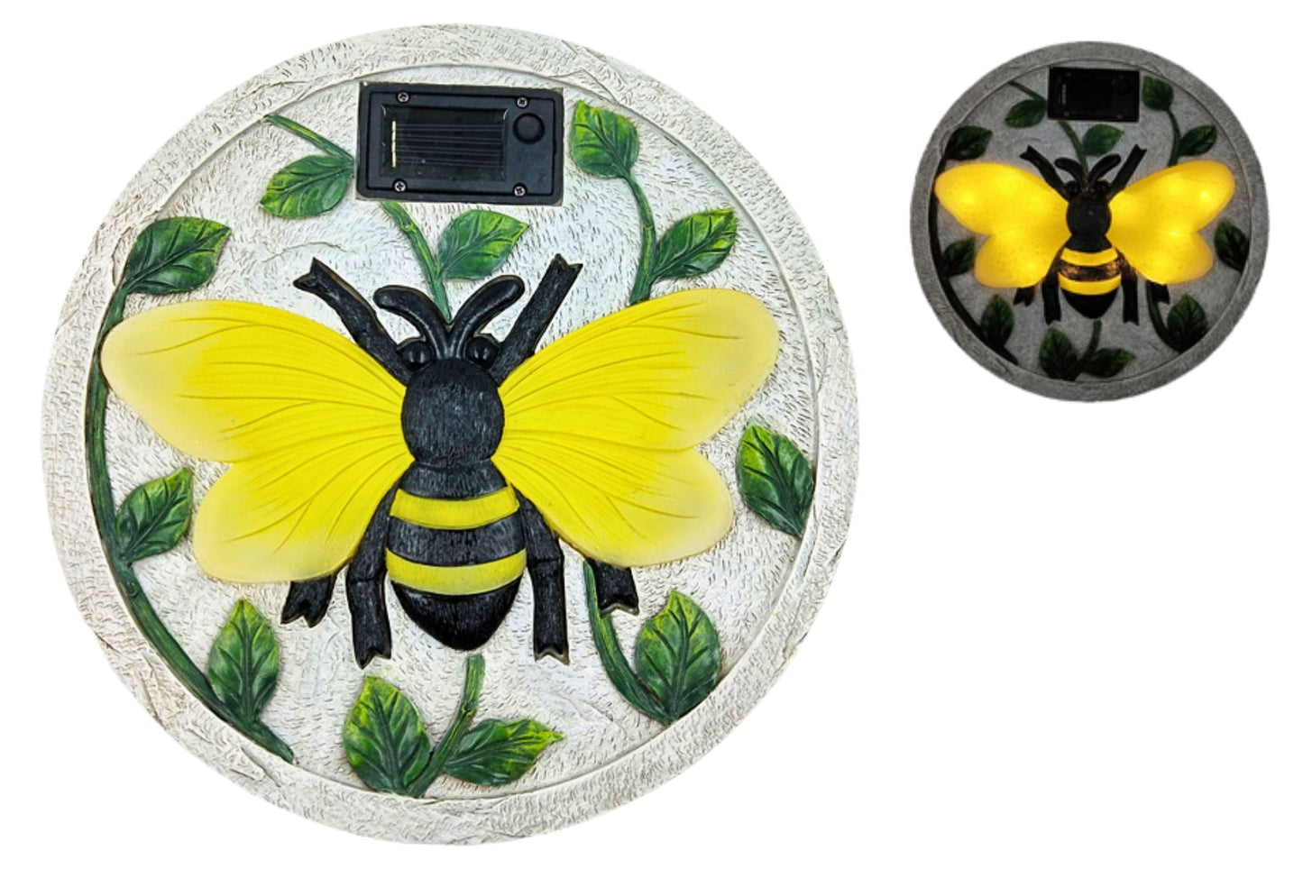 Resin Stepping Stone Bee w/Solar Light 26cm