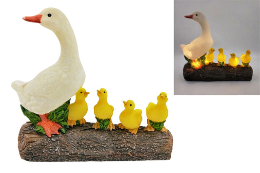 Resin Solar Duck Family 28cm
