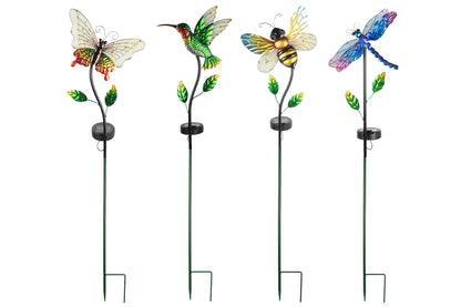 Solar Bee/Butterfly/Hummingbird/Dragonfly Stake 90cm 4 Asstd PDQ