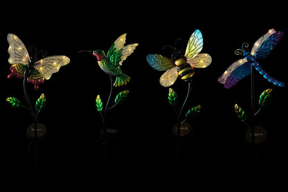 Solar Bee/Butterfly/Hummingbird/Dragonfly Stake 90cm 4 Asstd PDQ