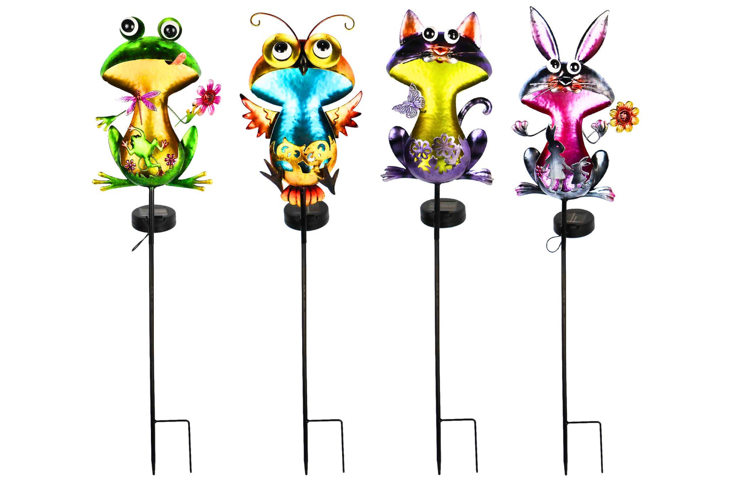 Solar Owl/Rabbit/Cat/Frog Stake 87cm 4 Asstd PDQ