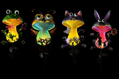Solar Owl/Rabbit/Cat/Frog Stake 87cm 4 Asstd PDQ