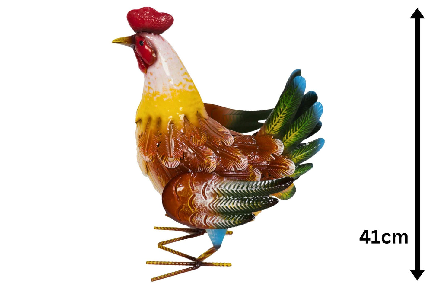Metal Statue Rooster 41cm
