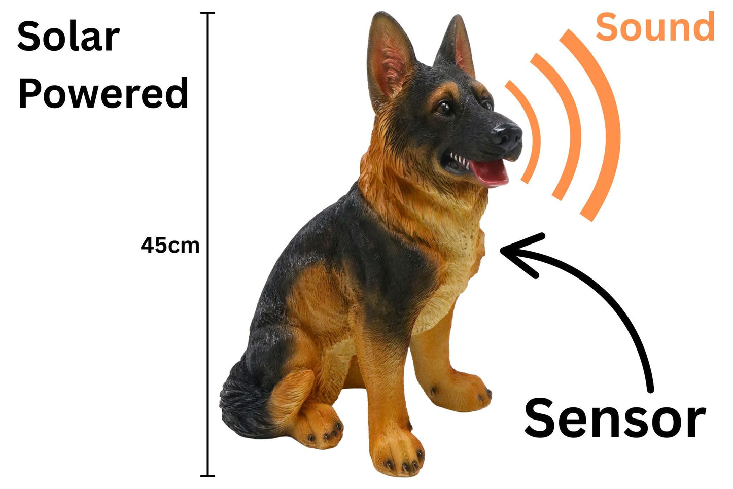 Resin Animal w/Sensor Sound Shepherds 45x30cm