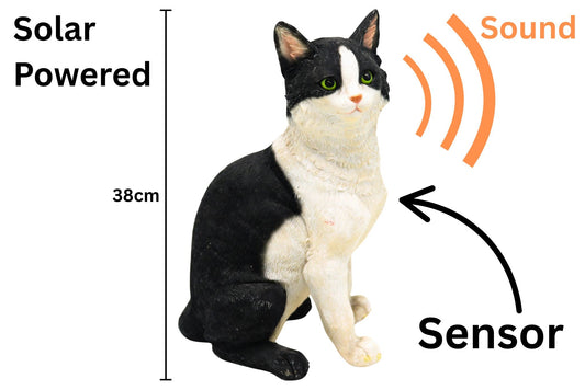 Resin Animal w/Sensor Sound Cat 38x23cm