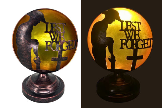 Anzac LED Table Lamp Soldier Cross B/O