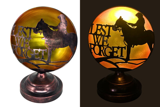 Anzac LED Table Lamp Soldier Horse B/O