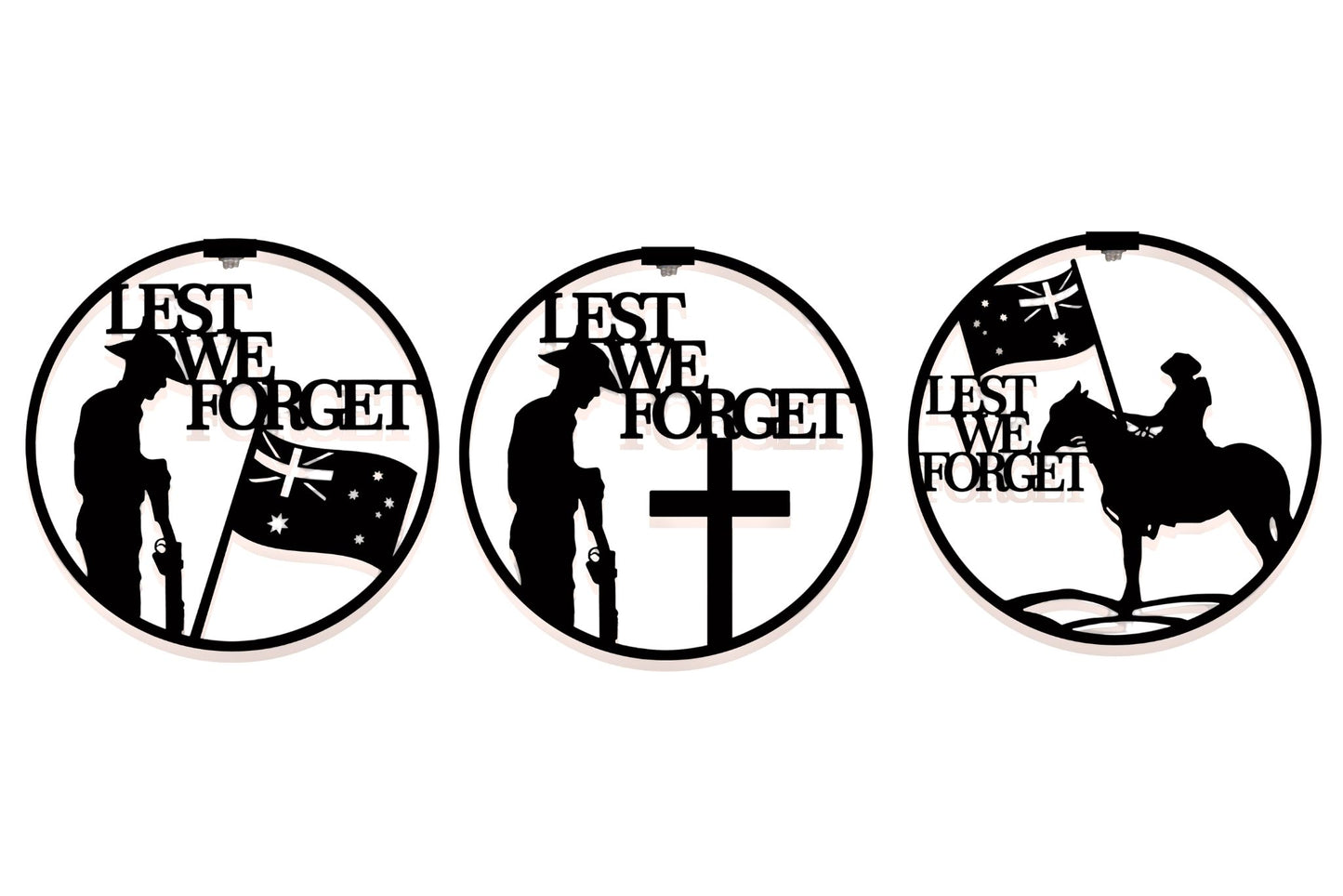 Anzac Wall Art Soldier Black 40cm 3 Asstd