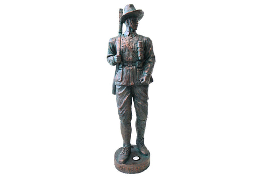 Anzac Soldier Statue Gun on Back w/Solar Lights 115cm