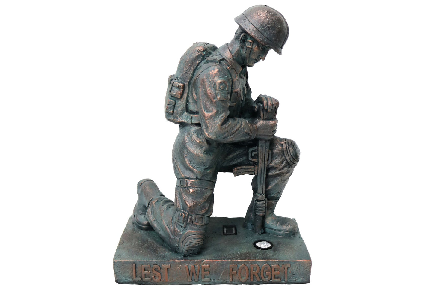 Anzac Soldier Statue Kneeling w/Solar Lights 81cm