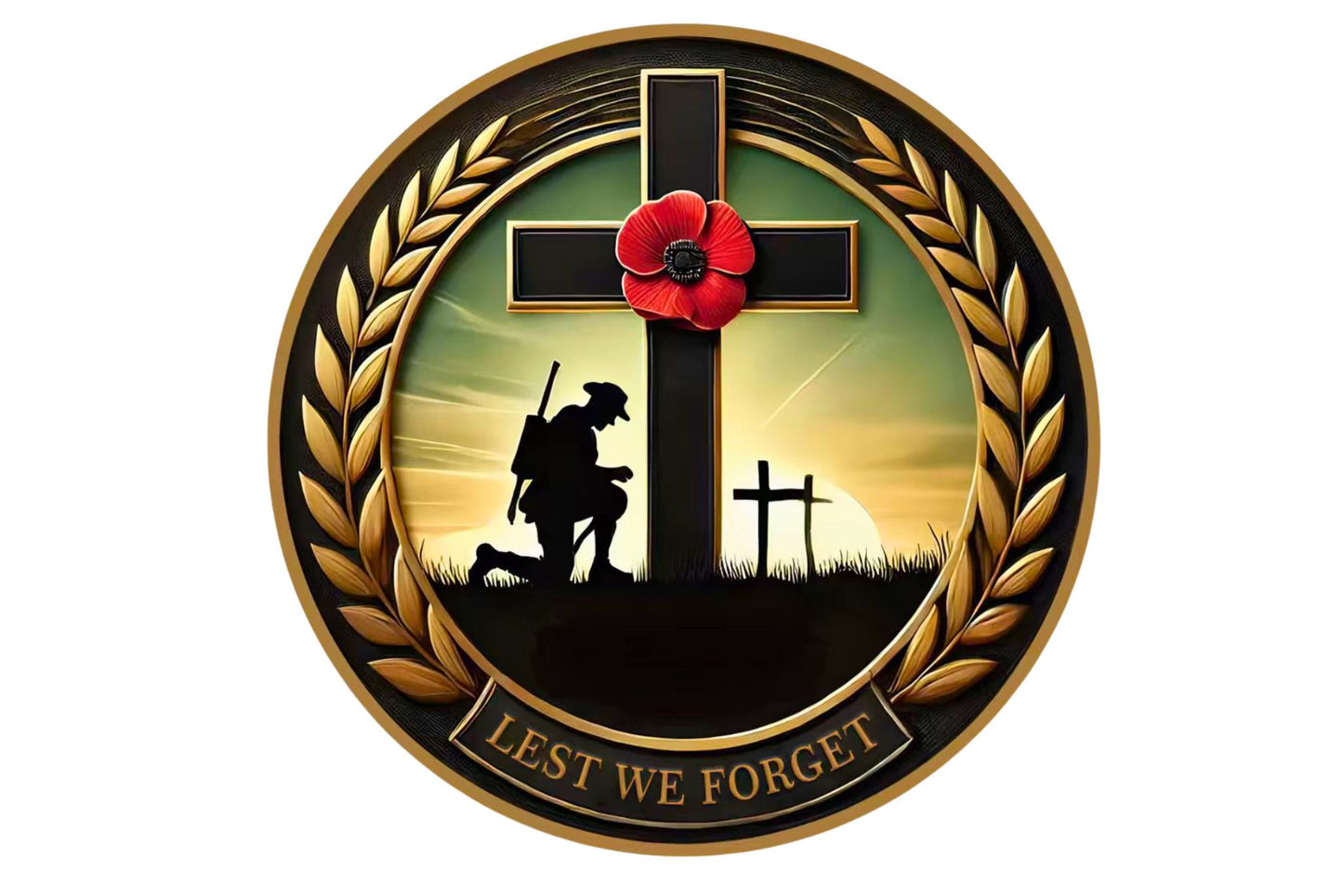 Anzac Metal Wall Art Embossed Cross 40cm