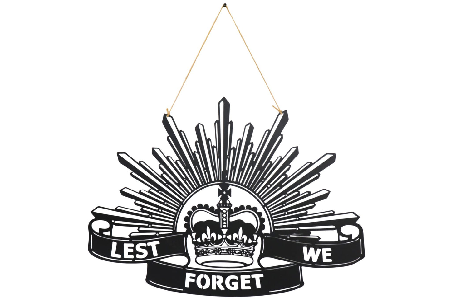 Anzac Metal Wall Art Shield Black 70x50cm