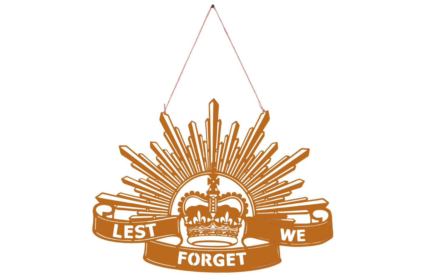 Anzac Metal Wall Art Shield Rust 70x50cm