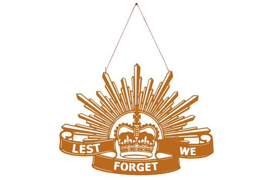 Anzac Metal Wall Art Shield Rust 70x50cm