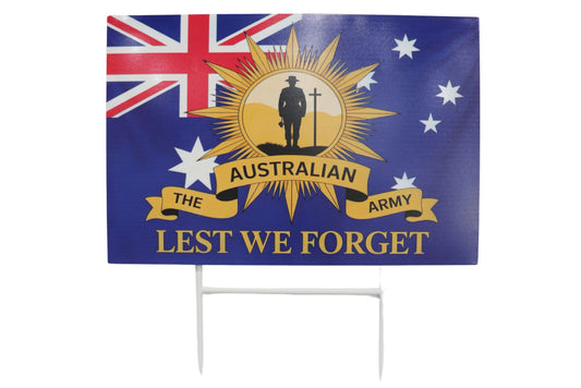 Anzac Metal Garden Stake Lest We Forget Colour 60x40cm