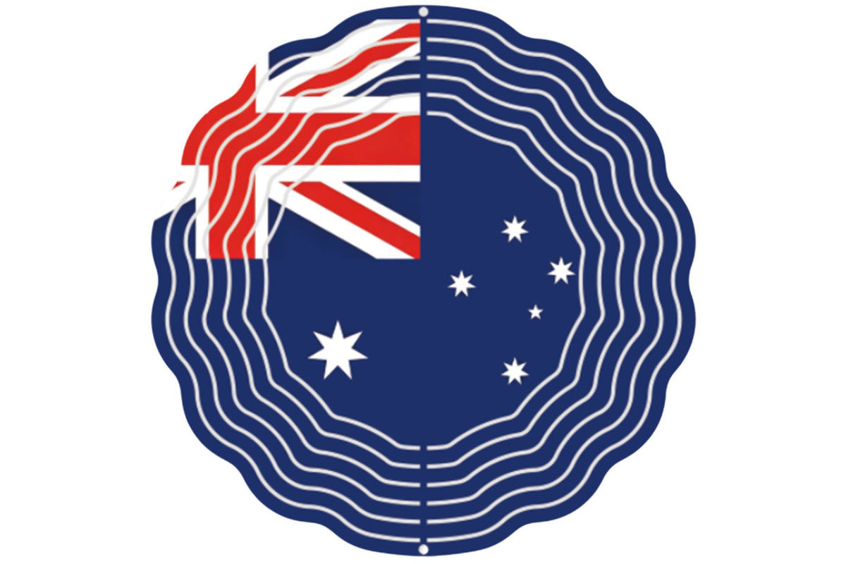 Metal Wind Spinner Double Sided Australian Flag 30cm