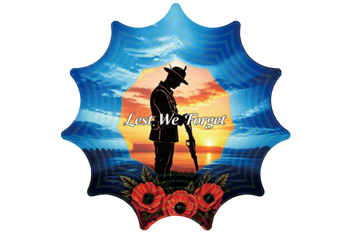 Metal Wind Spinner Double Sided Soldier Gun Down 35cm