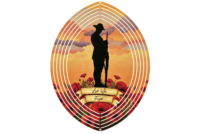 Metal Wind Spinner Double Sided Soldier Gun Down 39x30cm
