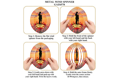 Metal Wind Spinner Double Sided Soldier Gun Down 39x30cm