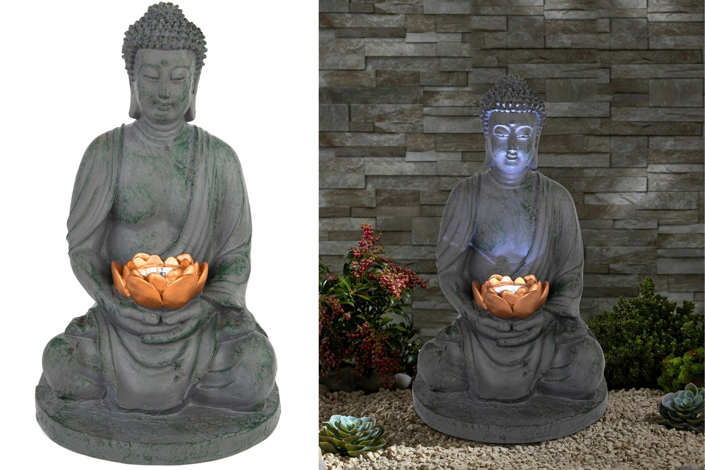 Buddha Decor Statue w/Solar Light 27cm