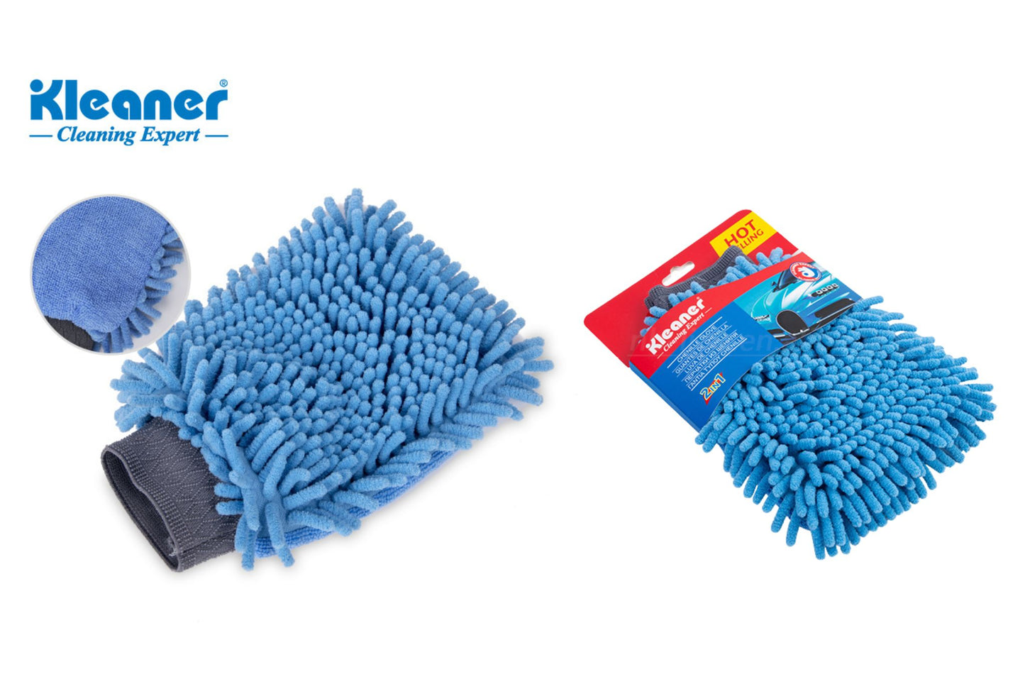 Kleaner Double-Sided Chenille Wash Mitt 24x16cm