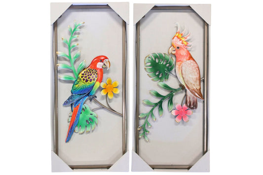 Wall Plaque Parrot 53x23cm 2 Asstd
