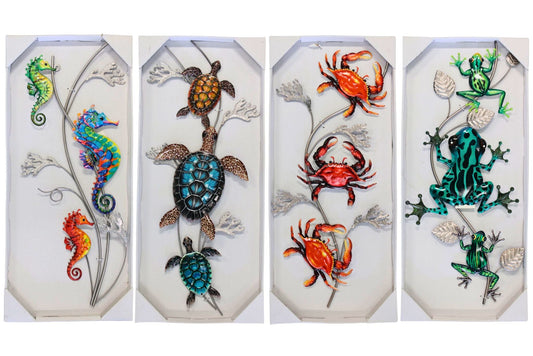Wall Plaque Sea Animals 69x29cm 4 Asstd