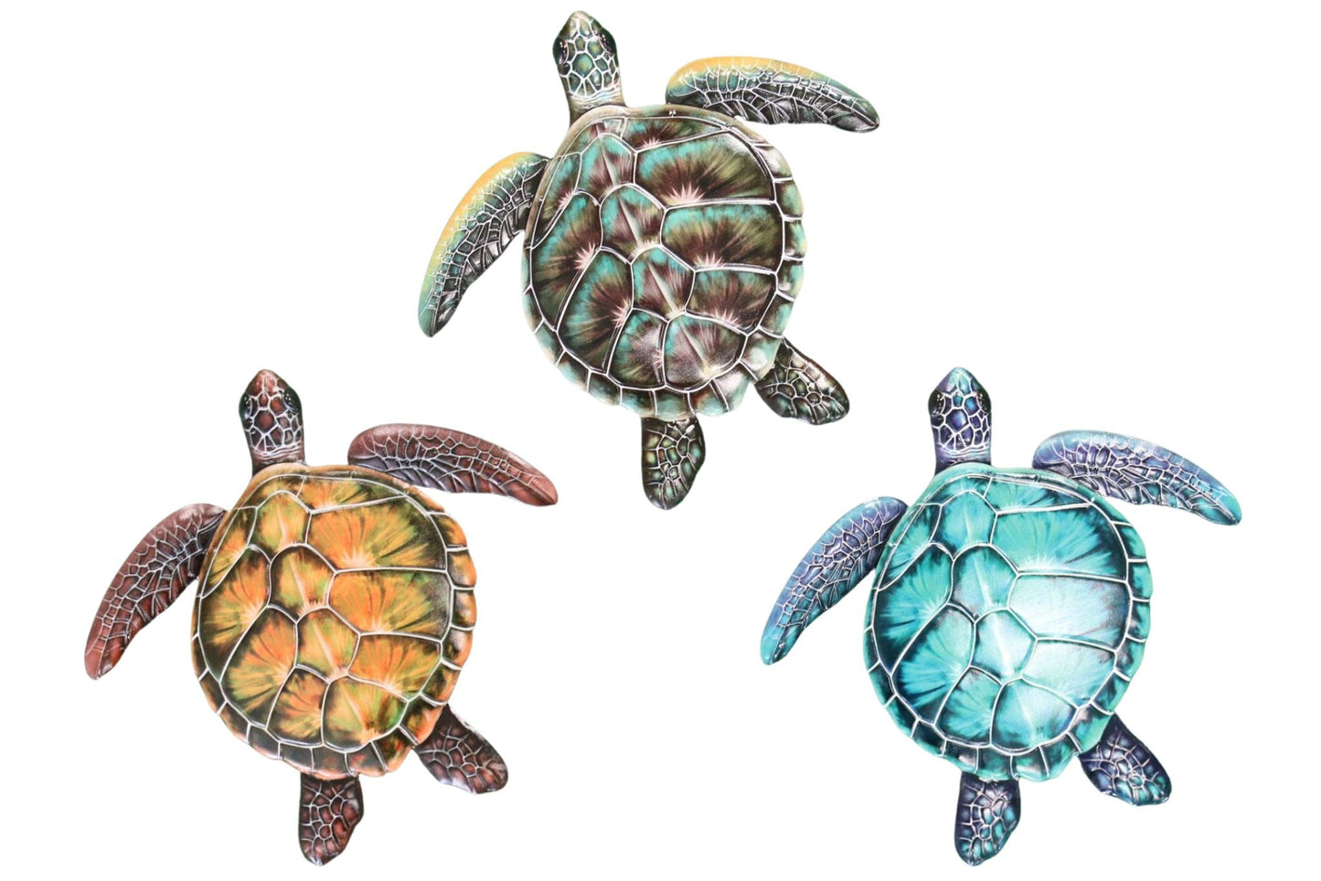 Wall Plaque Turtle 35x32cm 3 Asstd