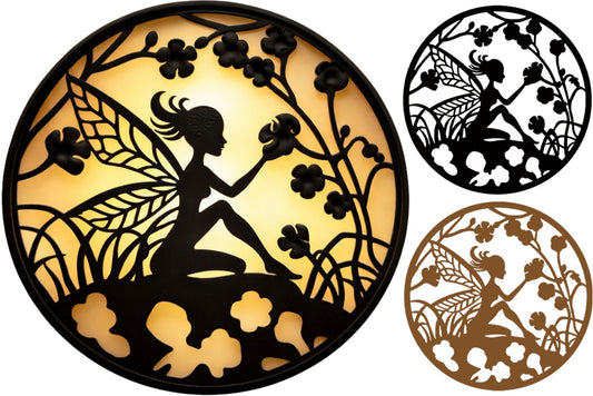 Metal Wall Art Set of 3 Fairy 50/40cm