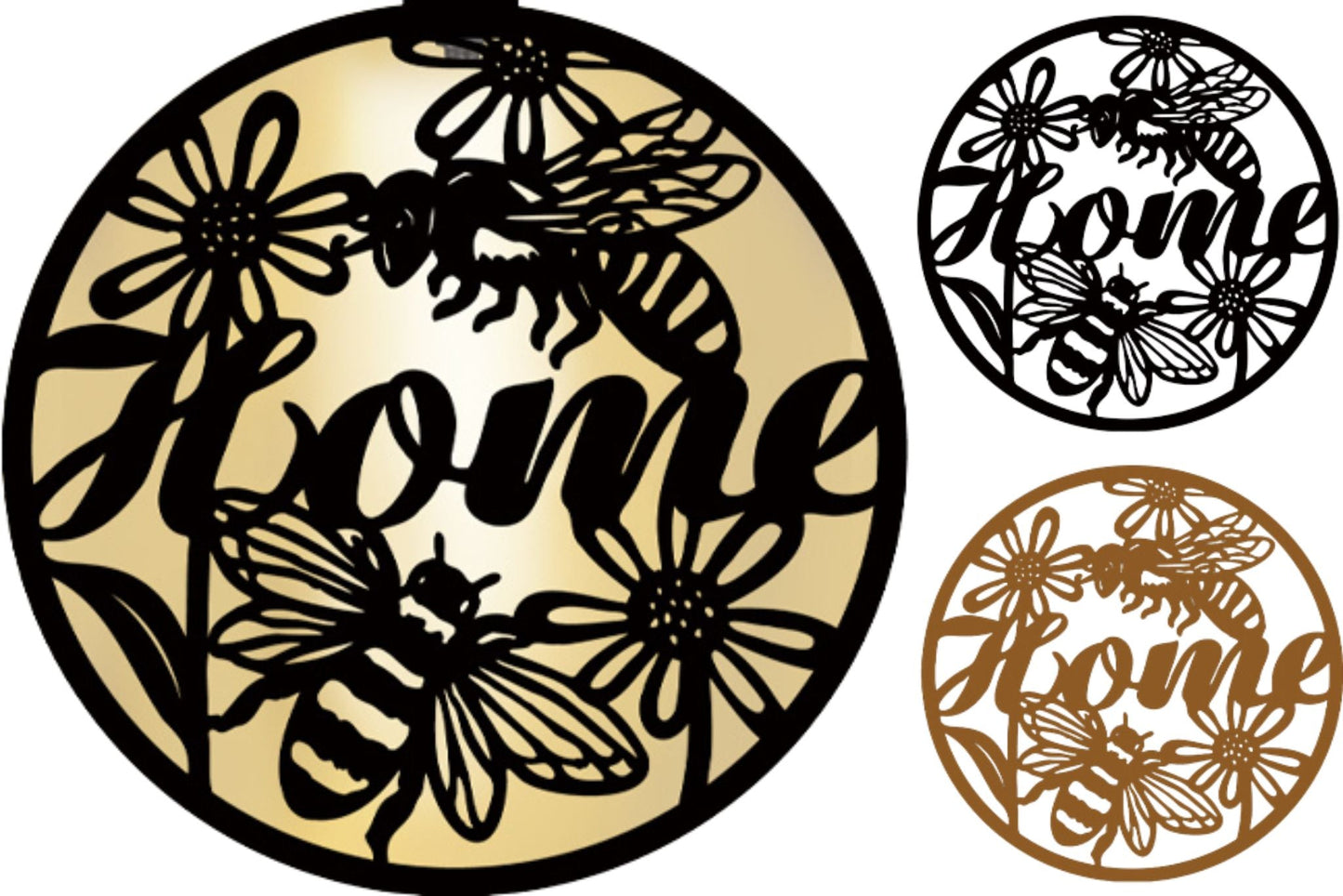 Metal Wall Art Set of 3 Bee