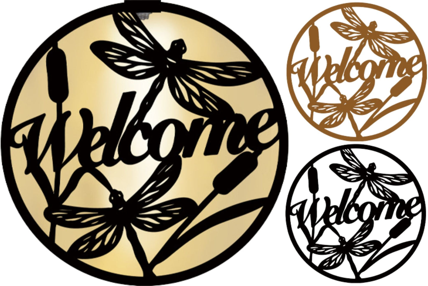 Metal Wall Art Set of 3 Dragonfly